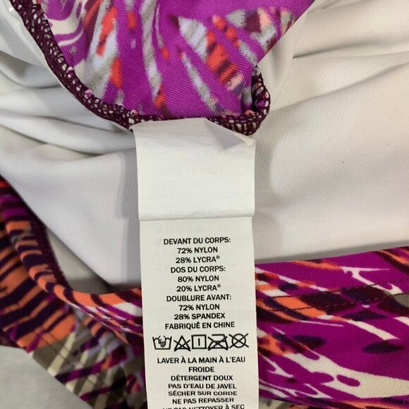 L.L. Bean purple jungle floral lined cups tankini swimsuit top - Picture 7 of 9